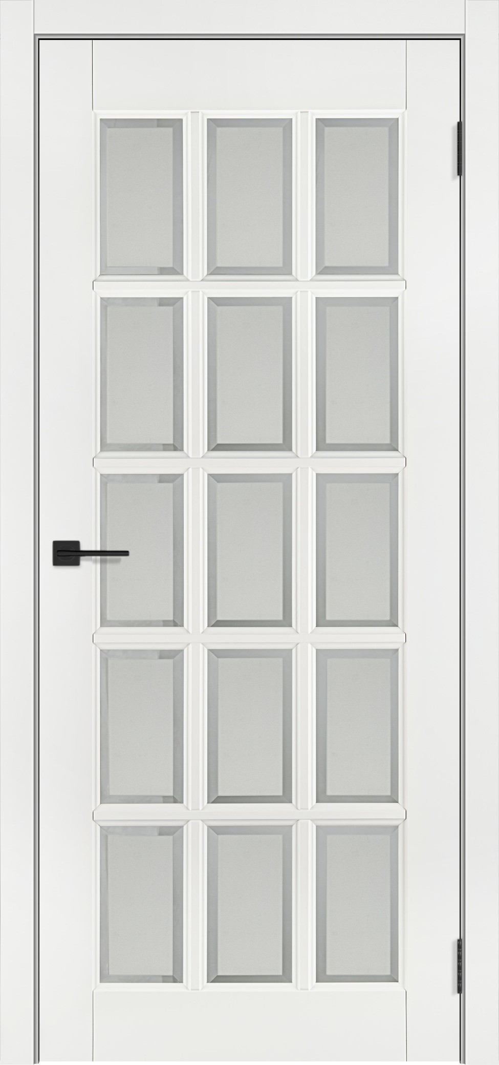 Межкомнатная дверь Tandoor «Английская решетка» остекленная, RAL 7035, массив сосны