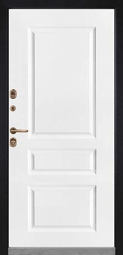 Дверь входная уличная Тор Термо, цвет тик, панель - тор термо цвет белая эмаль