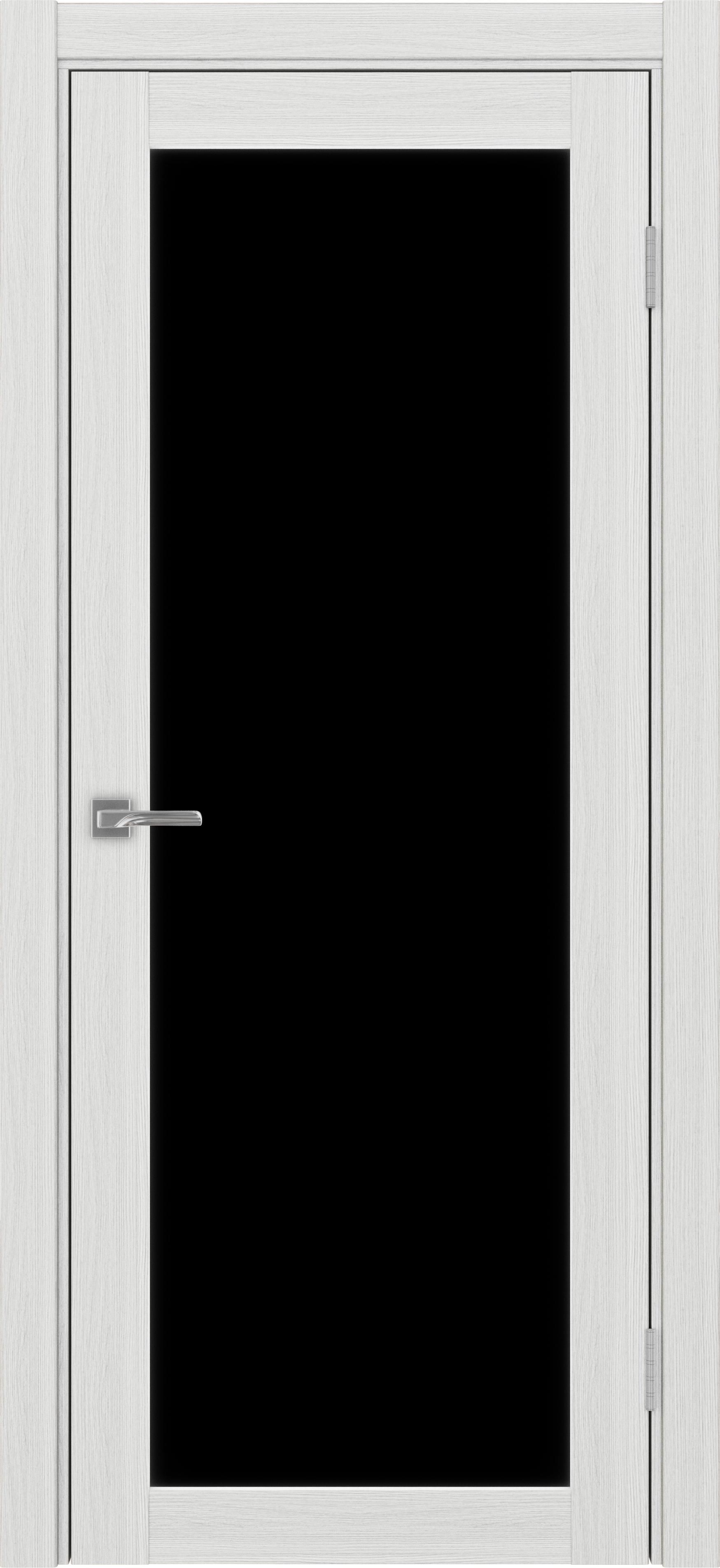 Межкомнатная дверь «Турин 501.2 ясень серебристый» Lacobel черный