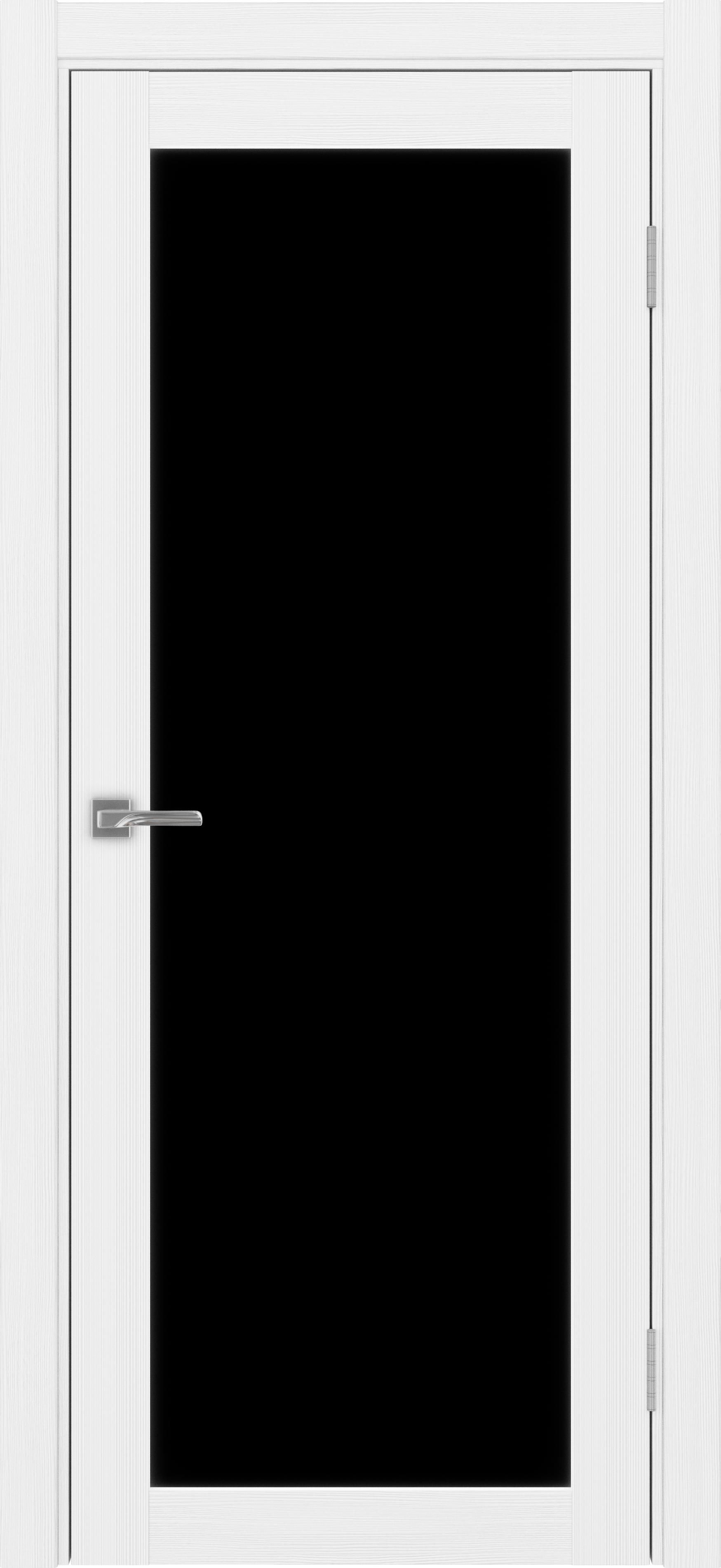 Межкомнатная дверь «Турин 501.2 Белый лёд» Lacobel черный