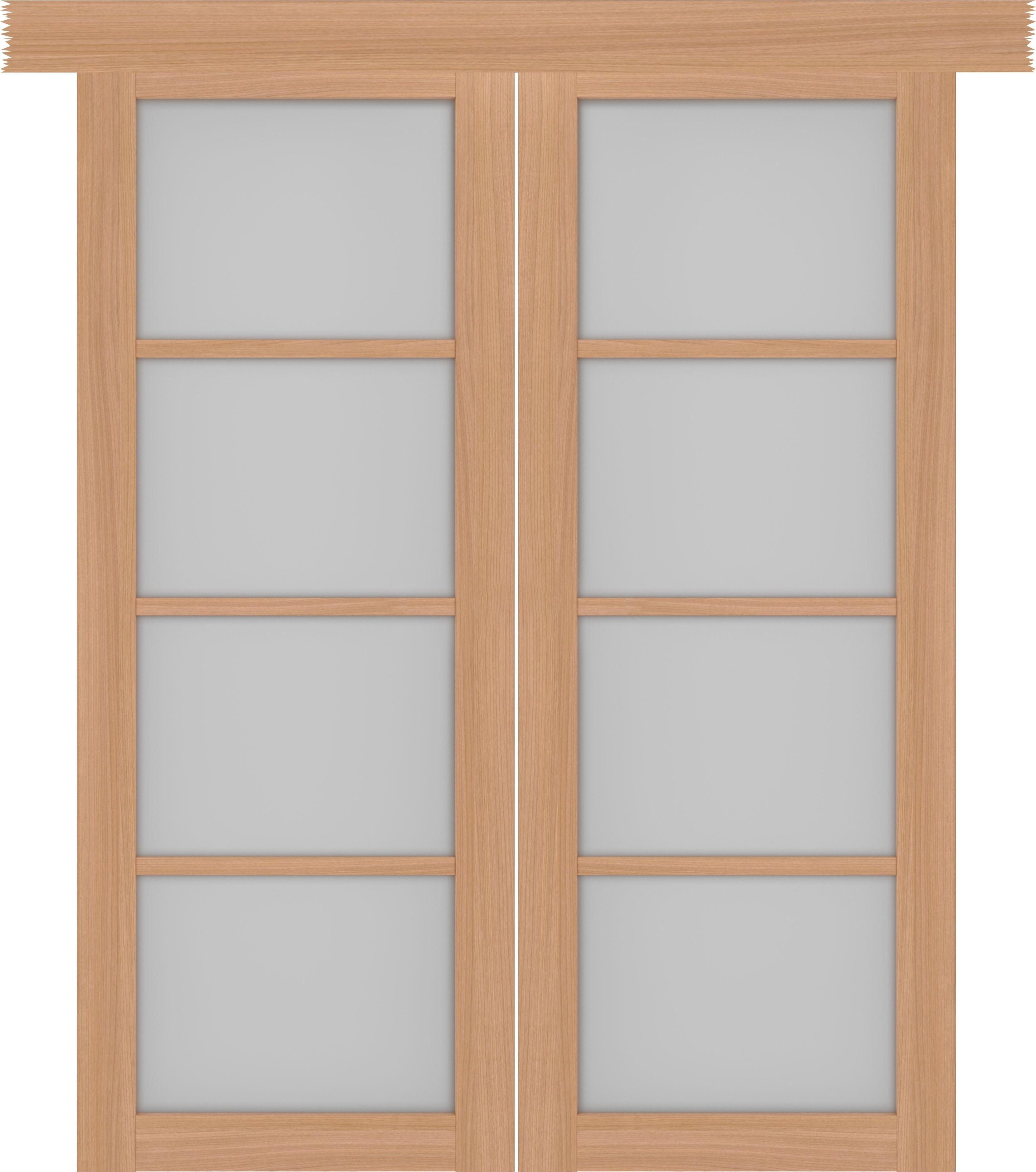 Двухстворчатая раздвижная дверь «Турин 540 Ясень тёмный со стеклом Мателюкс»