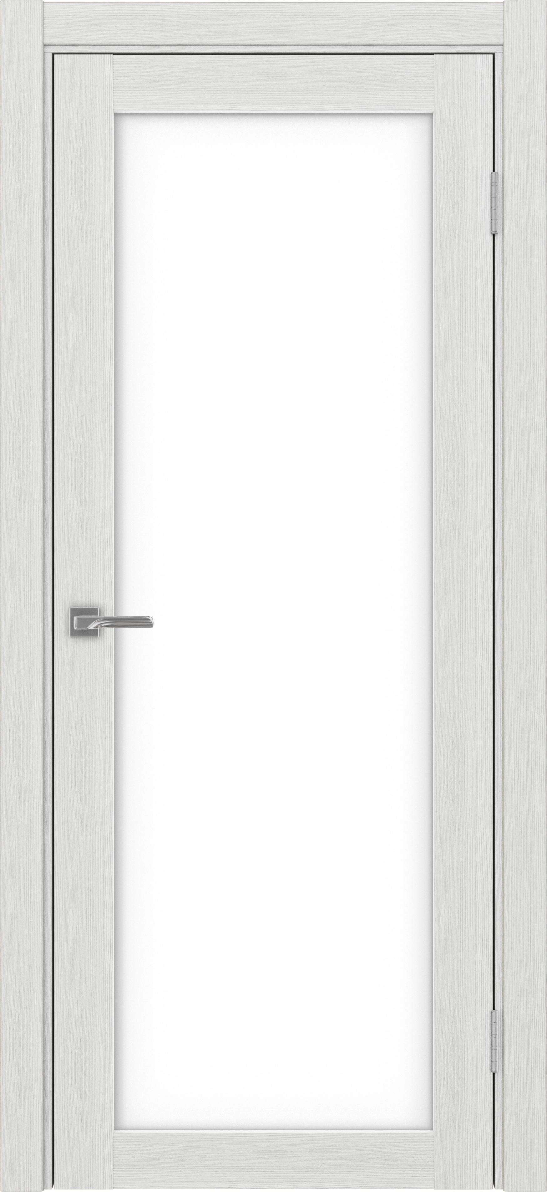 Межкомнатная дверь «Турин 501.2 Ясень серебристый» Lacobel белый